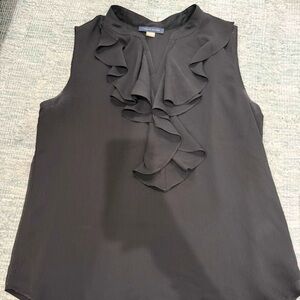 Tommy Hilfiger women’s black sleeveless ruffled blouse